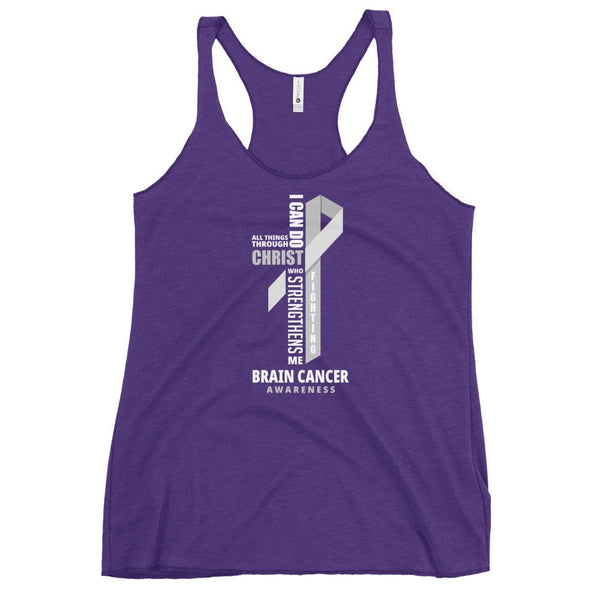Women's Brain Cancer Christ Tank Top - JohnVsGBMPurple RushXS