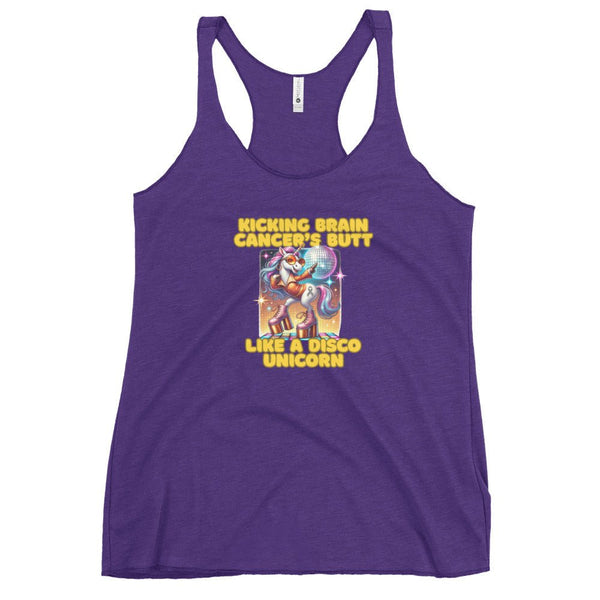 Women's Brain Cancer Disco Unicorn Tank Top - JohnVsGBMPurple RushXS
