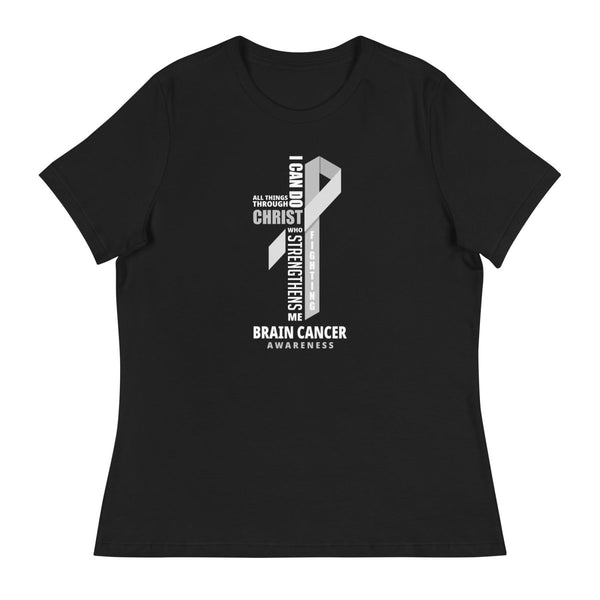 Women's Brain Cancer Through Christ Tee - JohnVsGBMBlackS