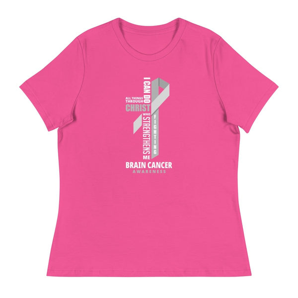 Women's Brain Cancer Through Christ Tee - JohnVsGBMBerryS