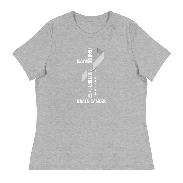 Women's Brain Cancer Through Christ Tee - JohnVsGBMAthletic HeatherS