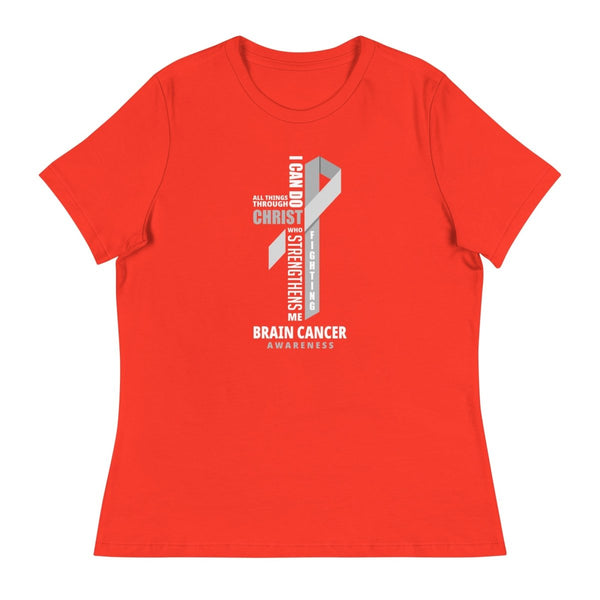 Women's Brain Cancer Through Christ Tee - JohnVsGBMPoppyS