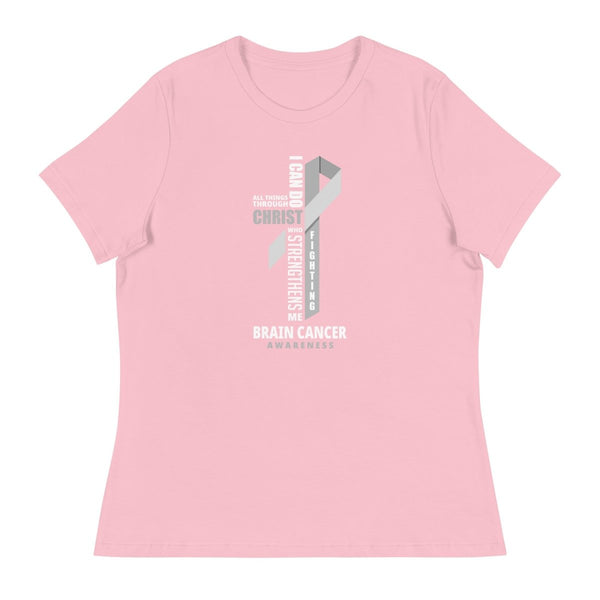 Women's Brain Cancer Through Christ Tee - JohnVsGBMPinkS