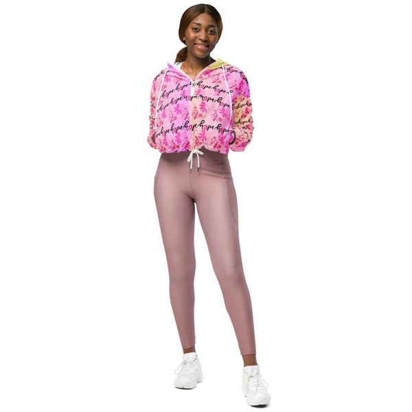 Women’s Breast Canccer Cropped Windbreaker - JohnVsGBMWhiteXS