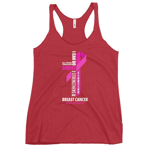 Women's Breast Cancer Christ Tank Top - JohnVsGBMVintage RedXS