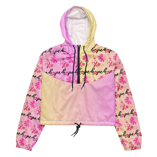 Women’s Breast Cancer Multi Cropped Windbreaker - JohnVsGBMBlackXS