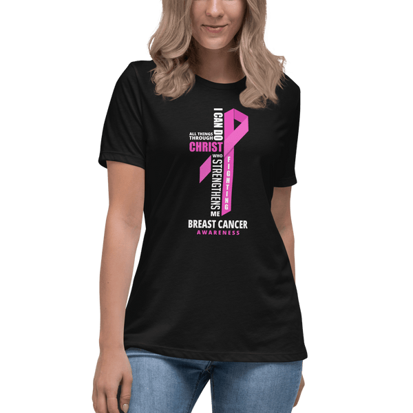 Women's Breast Cancer Through Christ Tee - JohnVsGBMBlackS
