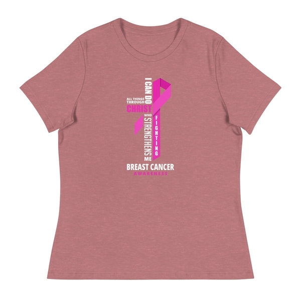 Women's Breast Cancer Through Christ Tee - JohnVsGBMHeather MauveS