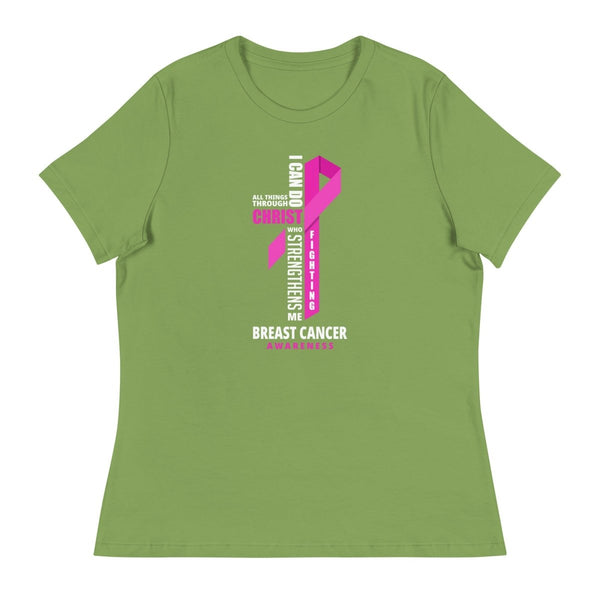 Women's Breast Cancer Through Christ Tee - JohnVsGBMLeafS