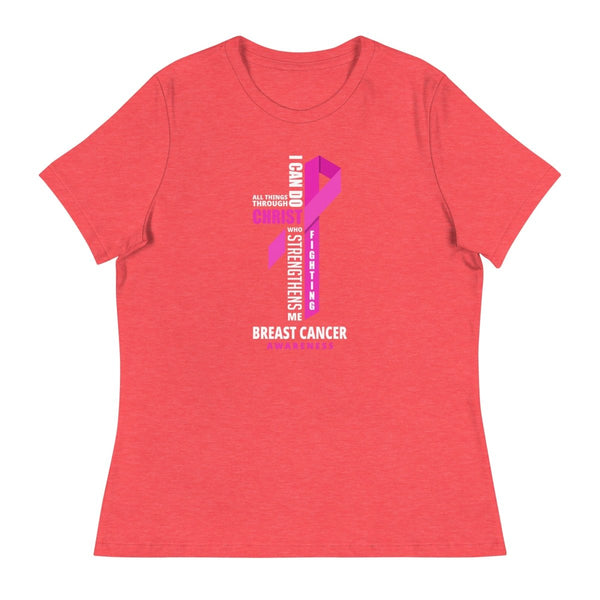 Women's Breast Cancer Through Christ Tee - JohnVsGBMHeather RedS
