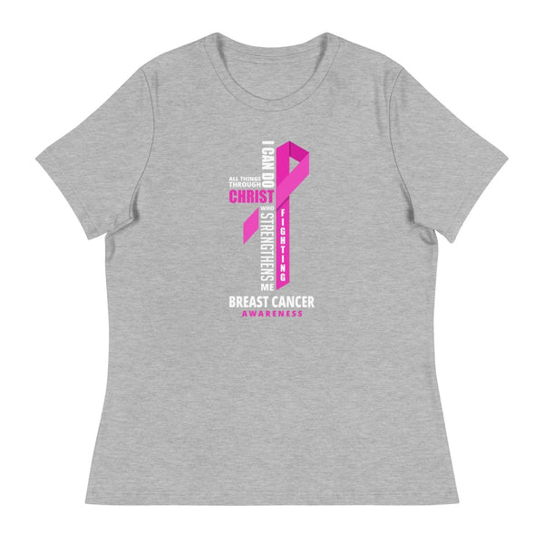 Women's Breast Cancer Through Christ Tee - JohnVsGBMAthletic HeatherS