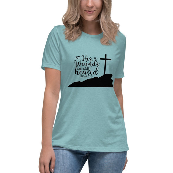 Women's By His Wounds Tee - JohnVsGBMHeather Blue LagoonS