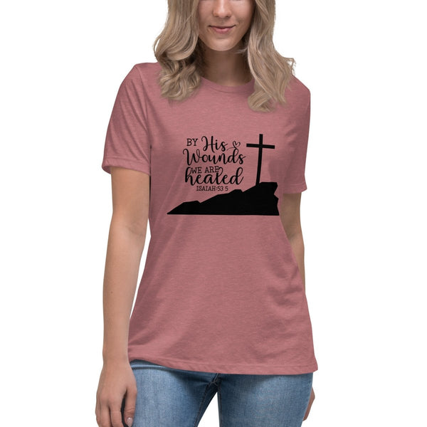 Women's By His Wounds Tee - JohnVsGBMHeather MauveS