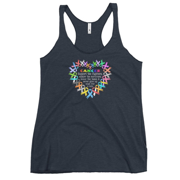 Women's Cancer Support Fighters Tank Top - JohnVsGBMVintage NavyXS