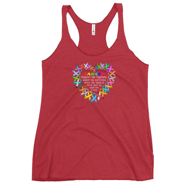 Women's Cancer Support Fighters Tank Top - JohnVsGBMVintage RedXS