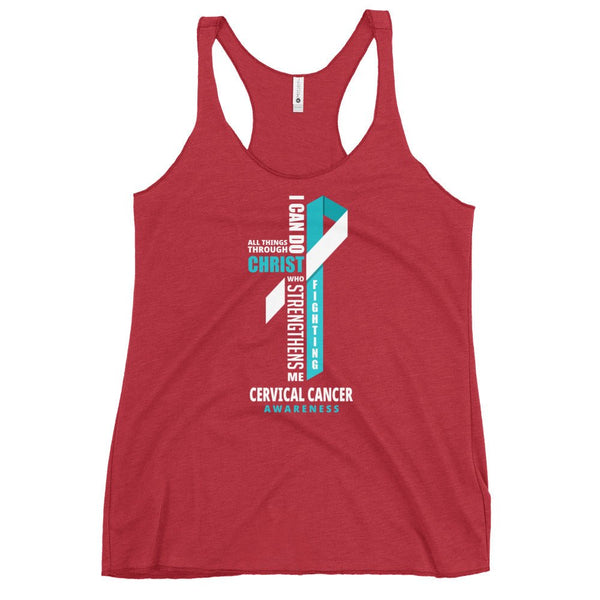 Women's Cervical Cancer Christ Tank Top - JohnVsGBMVintage RedXS