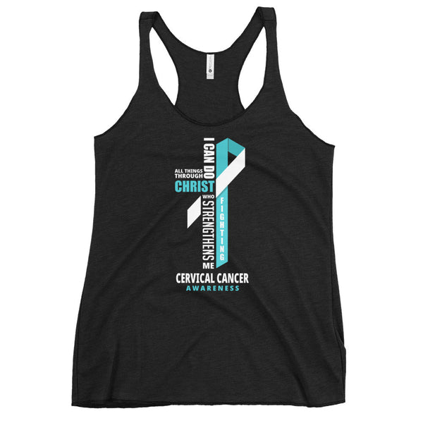 Women's Cervical Cancer Christ Tank Top - JohnVsGBMVintage BlackXS