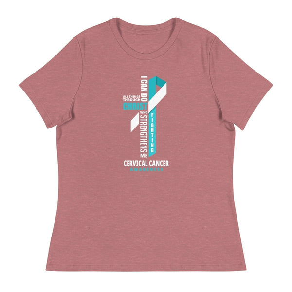 Women's Cervical Cancer Through Christ Tee - JohnVsGBMHeather MauveS
