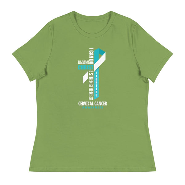 Women's Cervical Cancer Through Christ Tee - JohnVsGBMLeafS