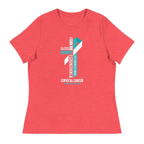 Women's Cervical Cancer Through Christ Tee - JohnVsGBMHeather RedS