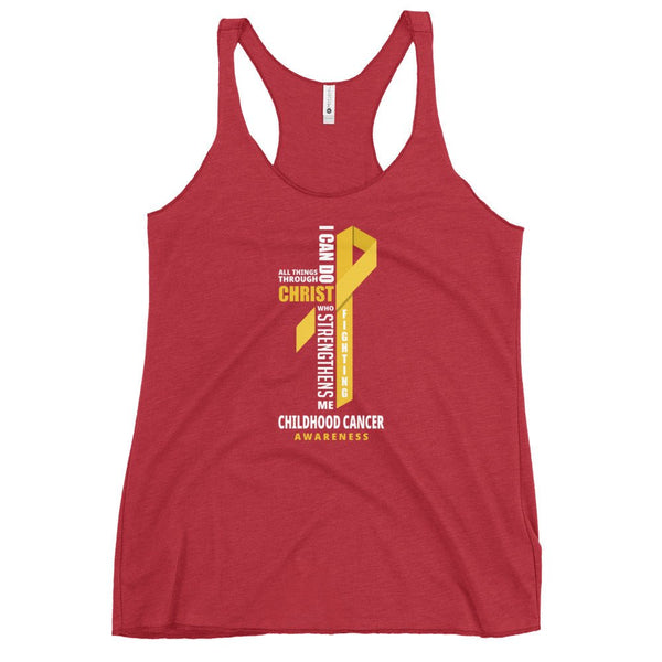 Women's Childhood Cancer Christ Tank Top - JohnVsGBMVintage RedXS
