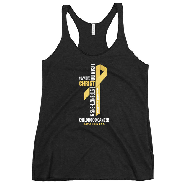 Women's Childhood Cancer Christ Tank Top - JohnVsGBMVintage BlackXS