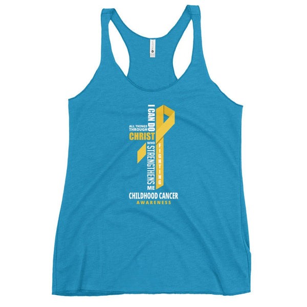 Women's Childhood Cancer Christ Tank Top - JohnVsGBMVintage TurquoiseXS