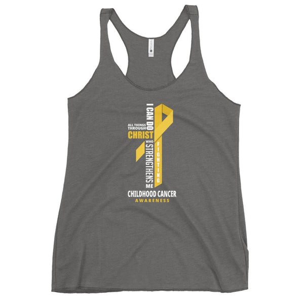 Women's Childhood Cancer Christ Tank Top - JohnVsGBMPremium HeatherXS