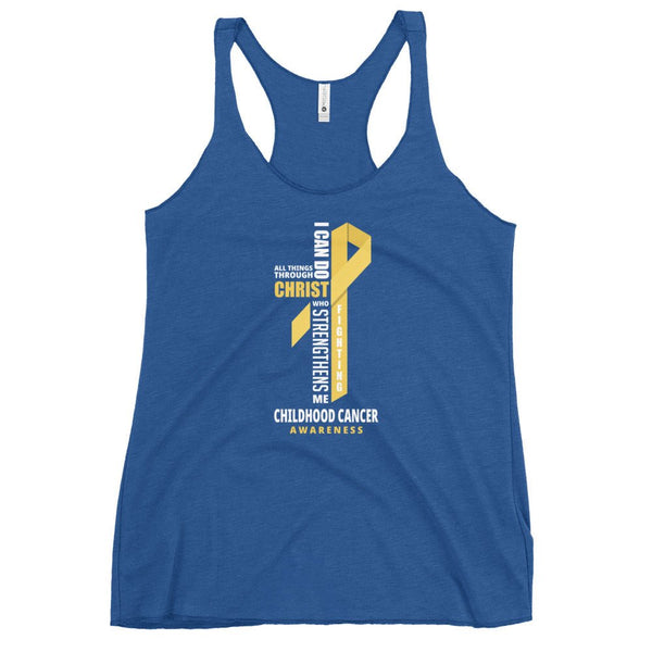 Women's Childhood Cancer Christ Tank Top - JohnVsGBMVintage RoyalXS