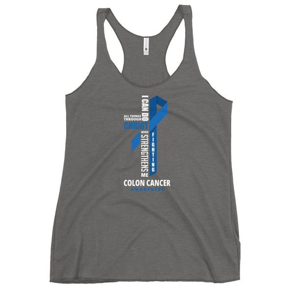 Women's Colon Cancer Christ Tank Top - JohnVsGBMPremium HeatherXS