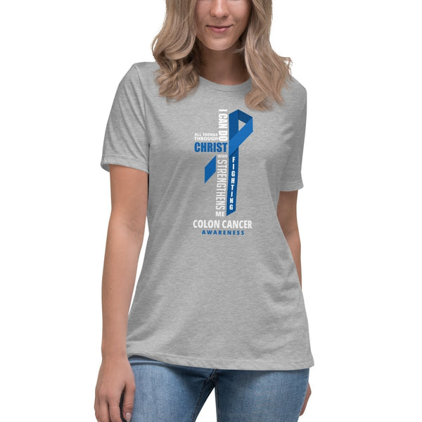 Women's Colon Cancer Through Christ Tee - JohnVsGBMAthletic HeatherS