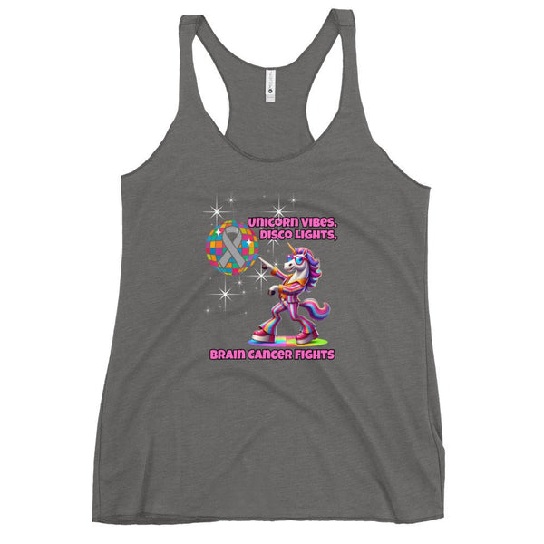 Women's Disco Brain Cancer Vibes Tank Top - JohnVsGBMPremium HeatherXS