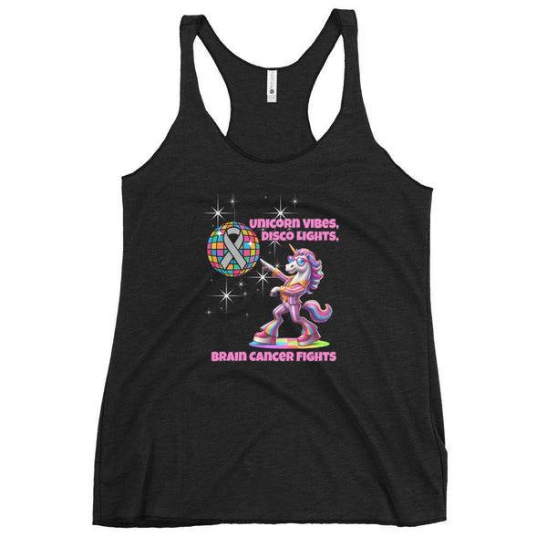 Women's Disco Brain Cancer Vibes Tank Top - JohnVsGBMVintage BlackXS