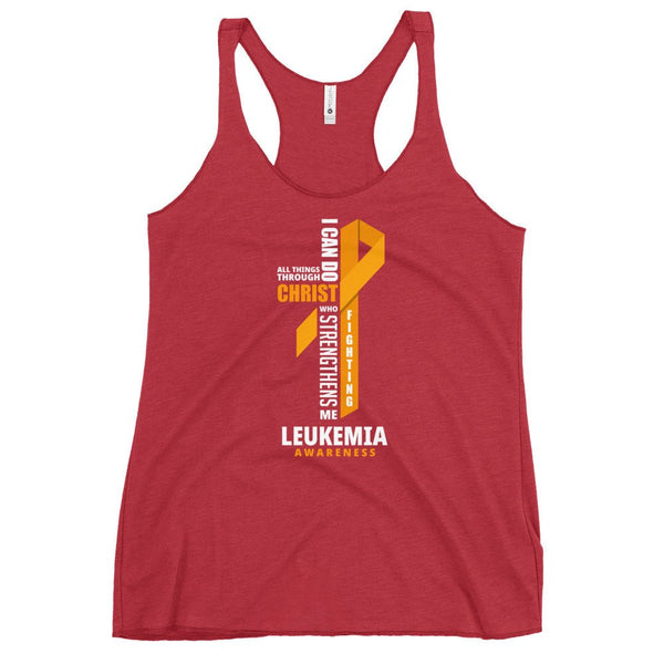 Women's Leukemia Christ Tank Top - JohnVsGBMVintage RedXS