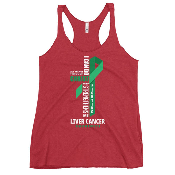 Women's Liver Cancer Christ Tank Top - JohnVsGBMVintage RedXS