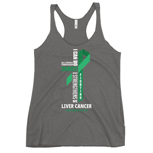 Women's Liver Cancer Christ Tank Top - JohnVsGBMPremium HeatherXS
