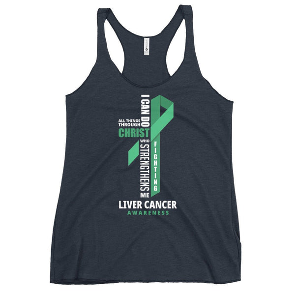 Women's Liver Cancer Christ Tank Top - JohnVsGBMVintage NavyXS