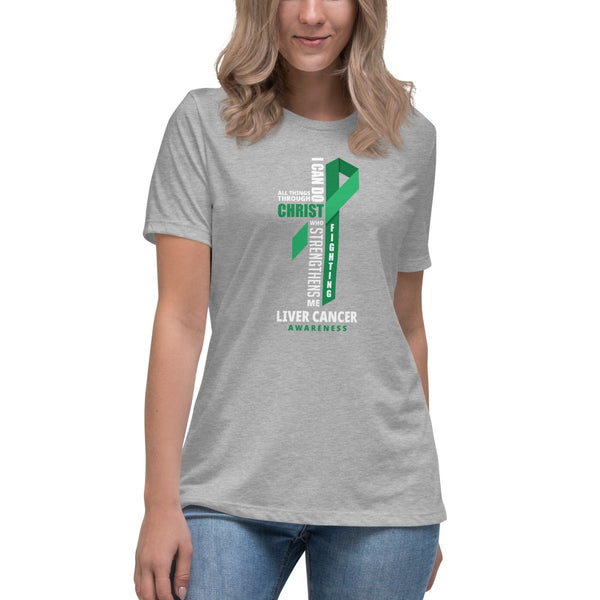 Women's Liver Cancer Through Christ Tee - JohnVsGBMAthletic HeatherS