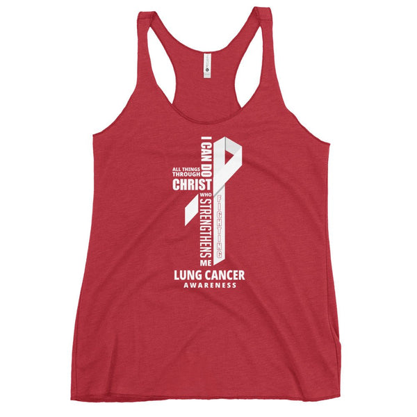 Women's Lung Cancer Christ Tank Top - JohnVsGBMVintage RedXS