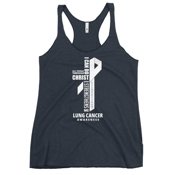Women's Lung Cancer Christ Tank Top - JohnVsGBMVintage NavyXS