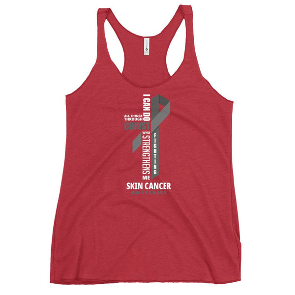 Women's Melanoma Cancer Christ Tank Top - JohnVsGBMVintage RedXS