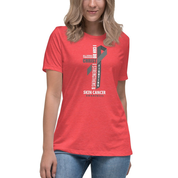 Women's Melanoma Through Christ Tee - JohnVsGBMHeather RedS