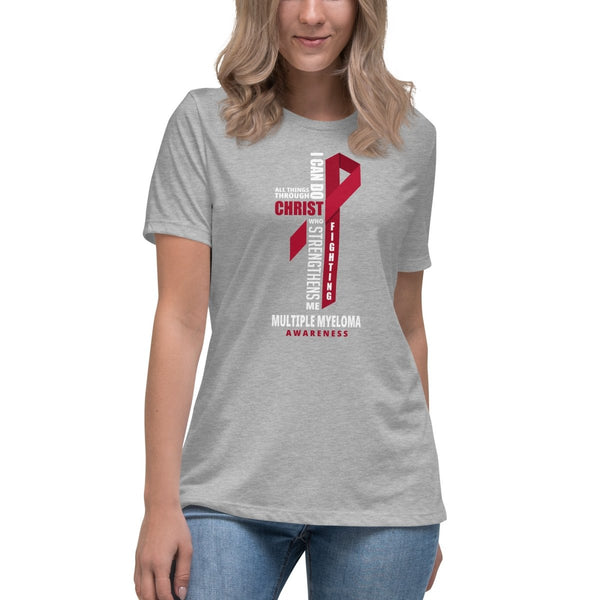 Women's Multiple Myeloma Through Christ Tee - JohnVsGBMAthletic HeatherS
