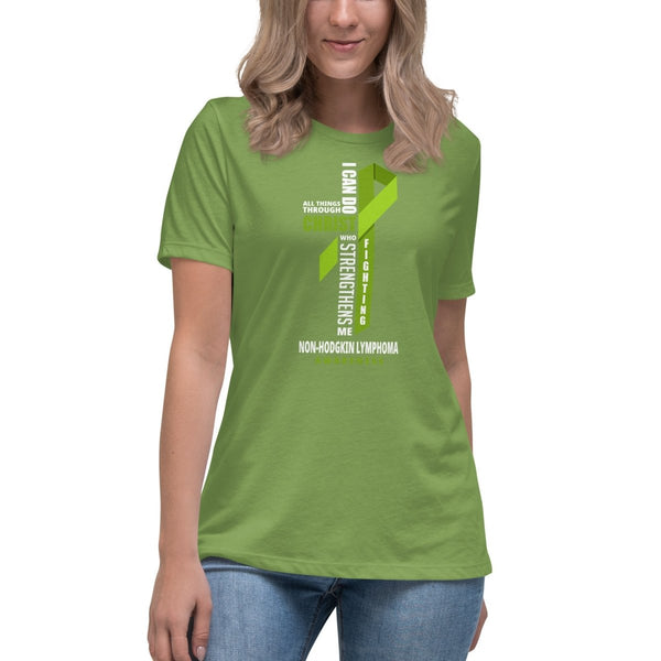 Women's Non - Hodgkin's Lymphoma Through Christ Tee - JohnVsGBMLeafS