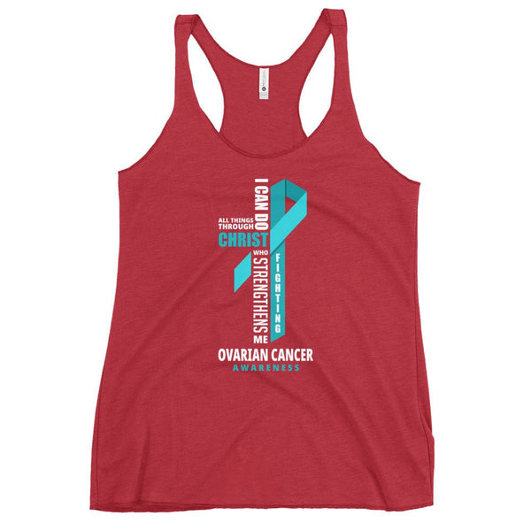 Women's Ovarian Cancer Christ Tank Top - JohnVsGBMVintage RedXS