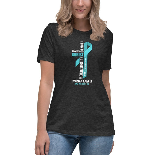 Women's Ovarian Cancer Through Christ Tee - JohnVsGBMDark Grey HeatherS