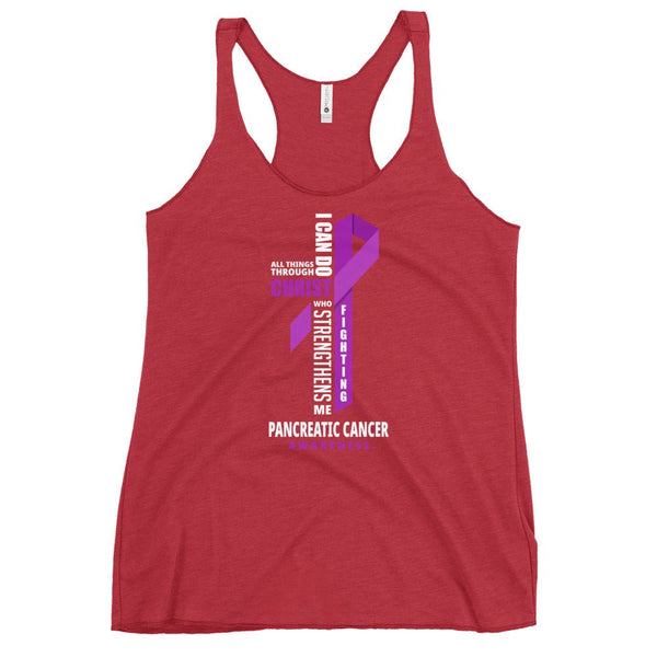 Women's Pancreatic Cancer Christ Tank Top - JohnVsGBMVintage RedXS