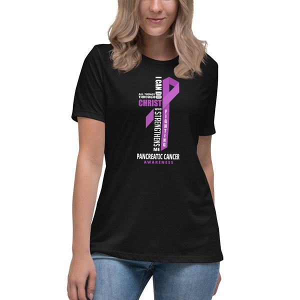 Women's Pancreatic Cancer Through Christ Tee - JohnVsGBMBlackS