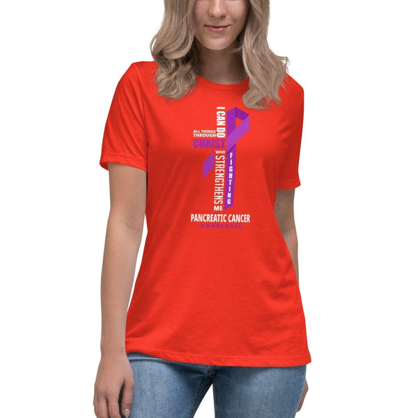 Women's Pancreatic Cancer Through Christ Tee - JohnVsGBMPoppyS
