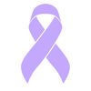 Bold light purple Testicular Cancer awareness ribbon with the word ‘ALL’ in front, symbolizing support for all Testicular Cancer fighters, survivors, and advocates.